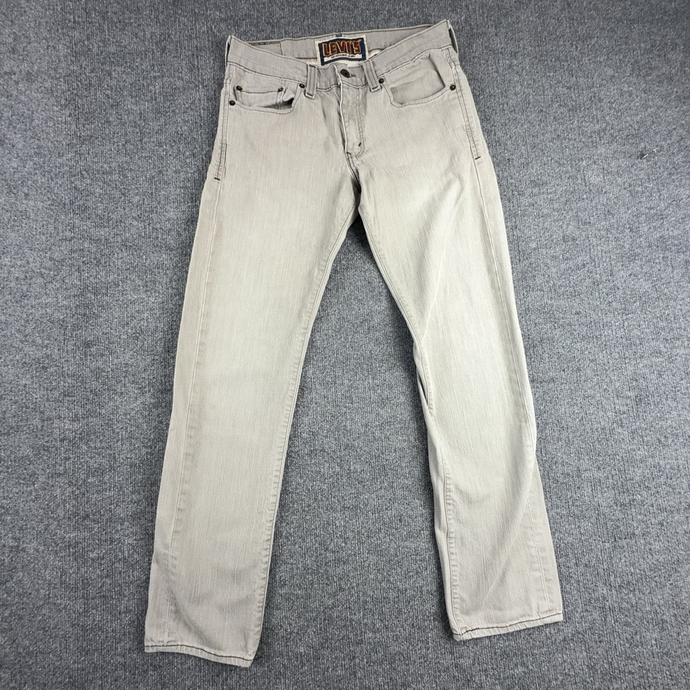 Levis 511 Jeans Mens 32x30 Beige Slim Fit Skinny Light Wash Stretch Denim Pants